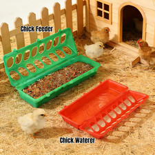 2 Pack Chicken Feeder Waterer - 16 Holes Chick Feeder No Waste 30cm Poultry F...