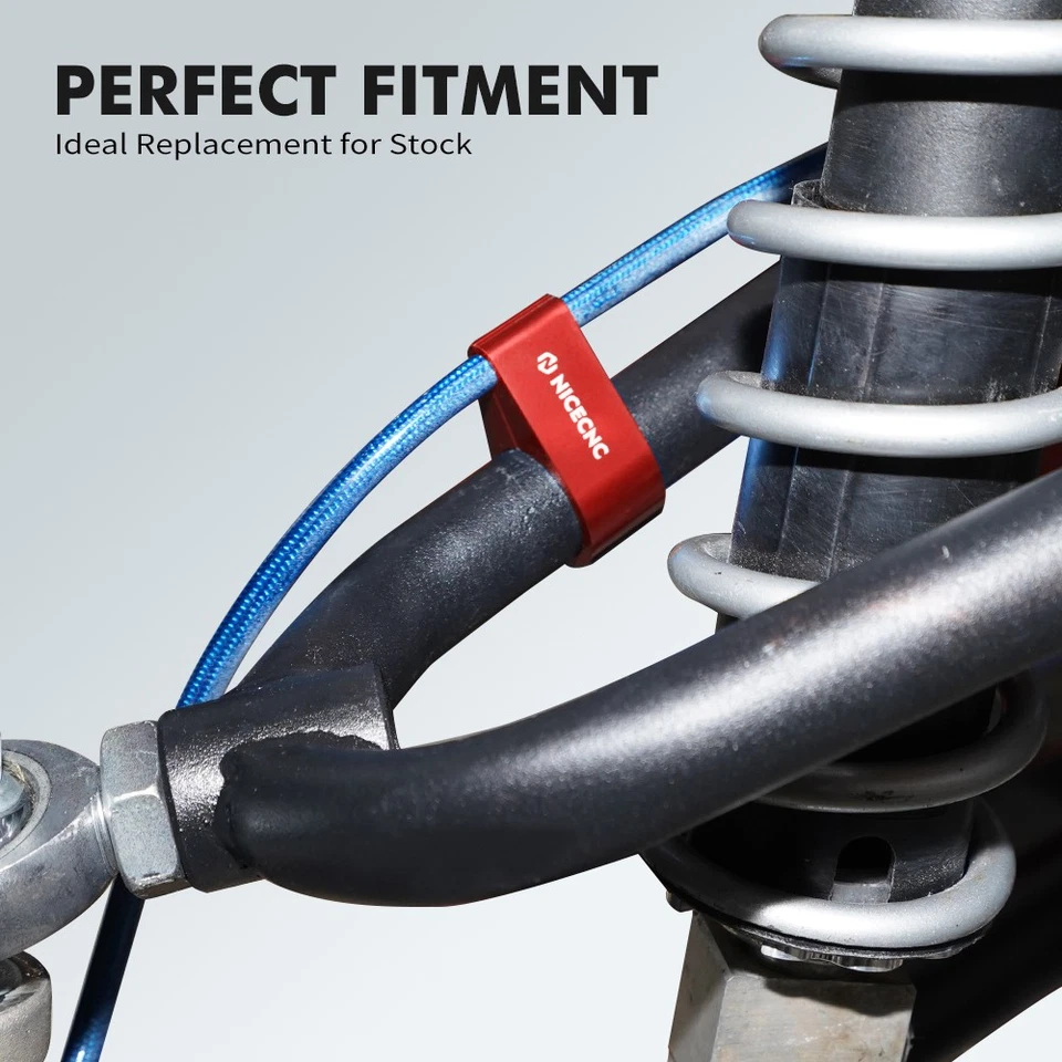 For Honda TRX 450 ER / R Aluminum Brake Line Hose Clamps Bracket 2006-2014 Red - Image 2 of 4