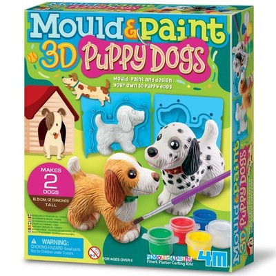 4M Mould & Paint Welpen Hunde, Gipsguss, Design und Bemalen 3D Welpen