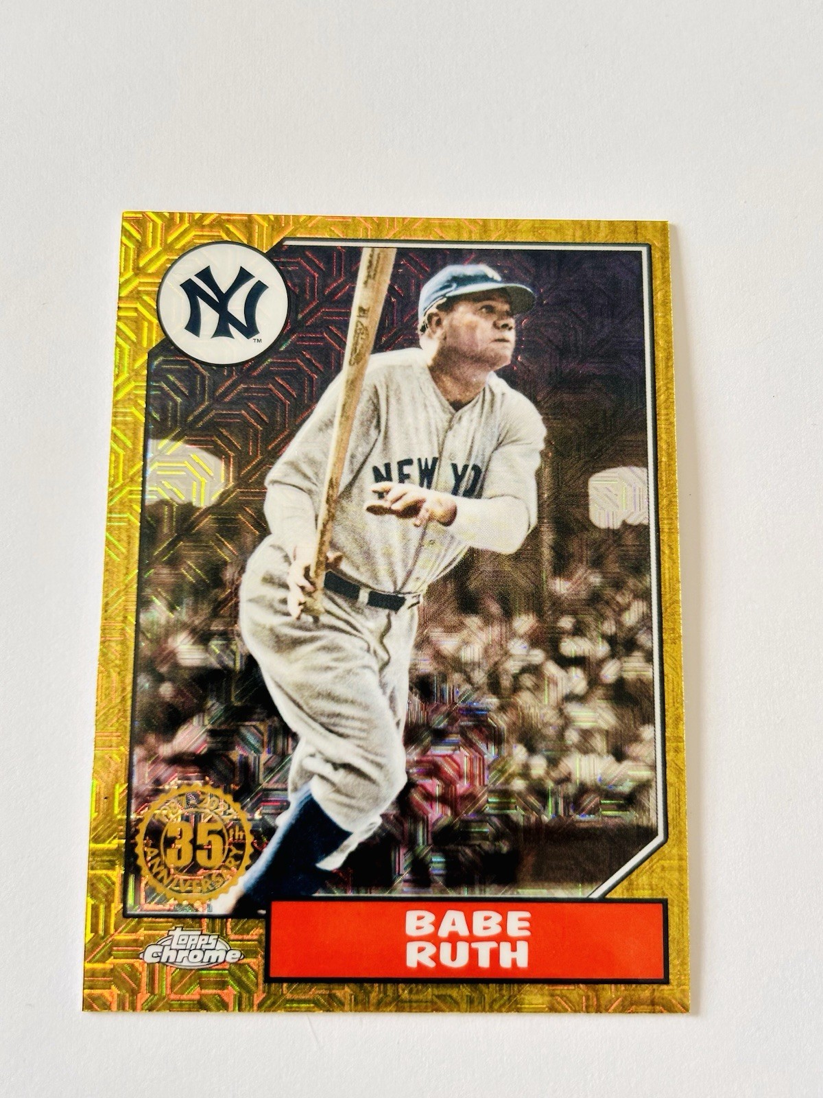 2022 Topps Babe Ruth 1987 Style 35th Anniversary Chrome Mojo #T87C2-42