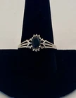 Vintage Sterling Silver 925 & Dark Blue Sapphire Ring, Size 11, 2.6g