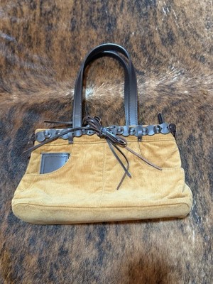 Vintage I Santi     Sant Mario s   brown corduroy  Handbag Purse Made In Italy