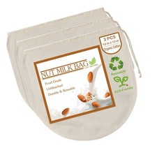3 PCS 12"x12" Nut Milk Bags - 100 Unbleached Cotton Cheesecloth, Reusable Fo...
