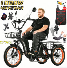 750W E-Bike Klapprad Dreirad Elektro 3 Räder 20AH 20*3 Zoll für Einkauf mit …