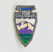 Pikes Peak Colorado Souvenir Lapel Pin 1 3/8" Enamel Mountain Travel Collectible