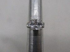 Vintage Sterling Silver Square Cubic Zirconia Ring Sz 6.25 143