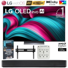 LG 65" C5 Series OLED evo 4K UHD Smart webOS TV (2025) w/ SKM1 Soundbar Bundle