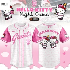 Yc San Francisco Giant X Hello Kitty Night Game Pink Baseball Jersey