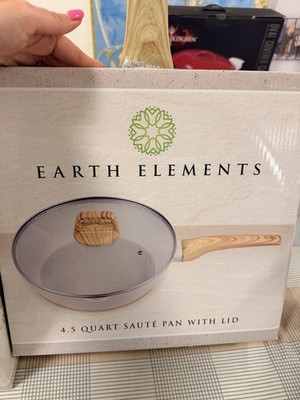 Earth Elements 4.5 qt Non-Stick Saute Pan w/ Lid, Gray, 2-Piece Set