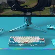 XVX 60% M61 Mechanical Gaming Keyboard Wireless Wired BT, RGB - Coral Sea HITIME 9