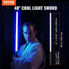 Light Sword, 40" Light up Sword with 12 RGB Colors, Black