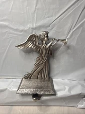 Eaton Metal Silver ANGEL Christmas STOCKING HANGER Holder Hook Chrome Stainless