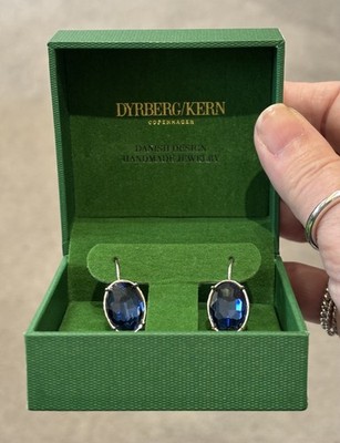 DYRBERG KERN SILVER PLATED PIERCED EARRINGS-SWAROVSKI CRYSTALS-BOXED-RRP £54 NEW