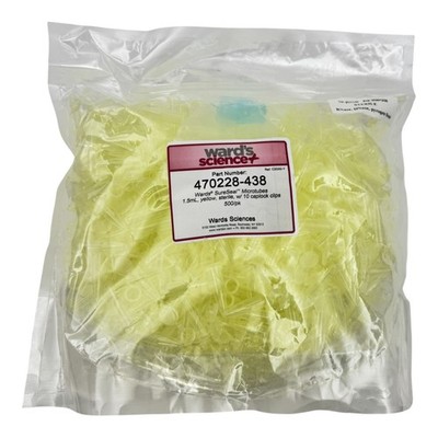 Ward's Science 470228-438 Wards SureSeal Microtubes 1.5ml Yellow Sterile 500pk