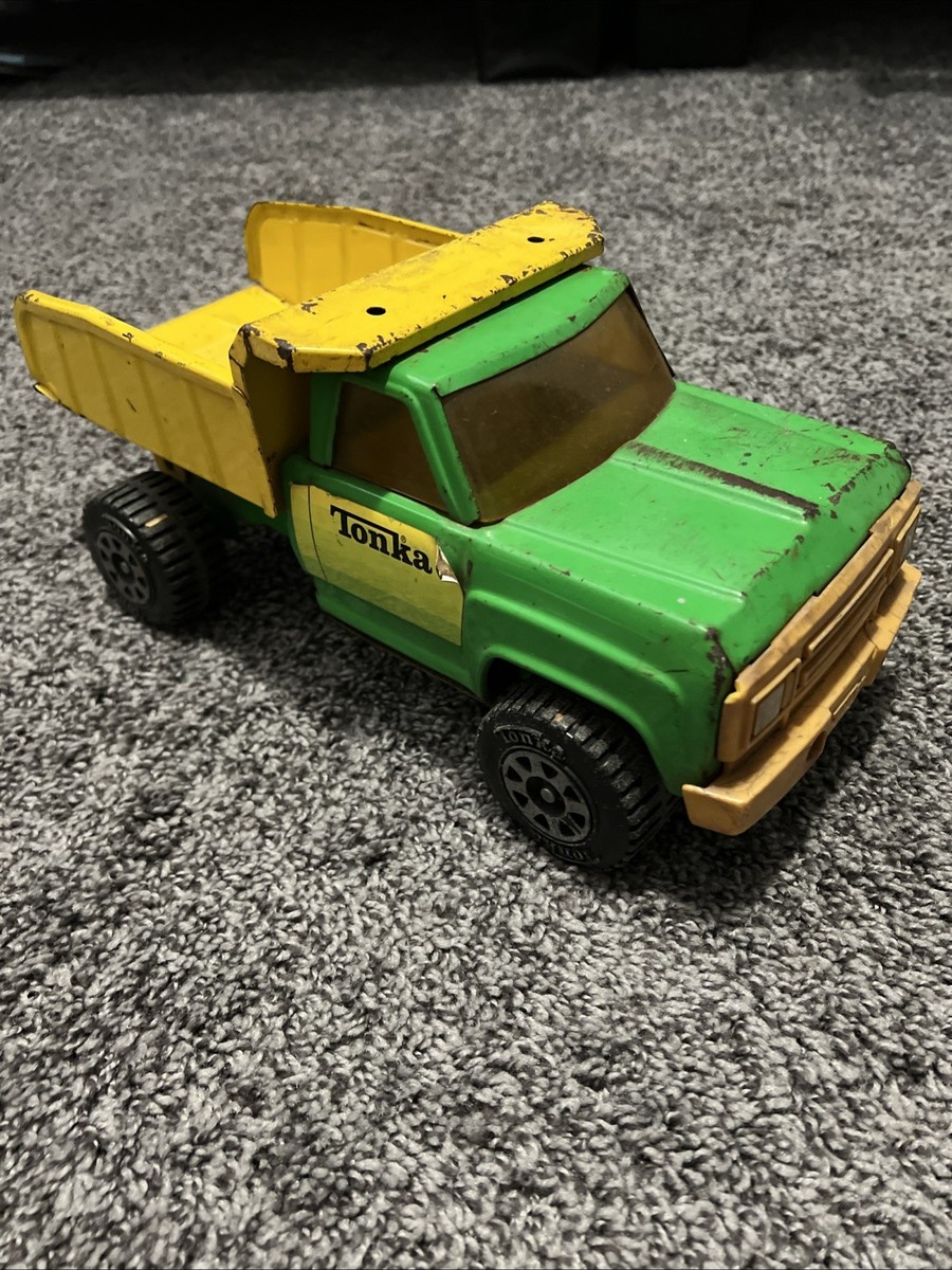 Vintage Tonka 13190 Dump Truck Green Yellow 14