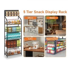 Retail Display Rack 5 Tier Metal Wire Mesh Snack Candy Movable Shop Retail Shelf