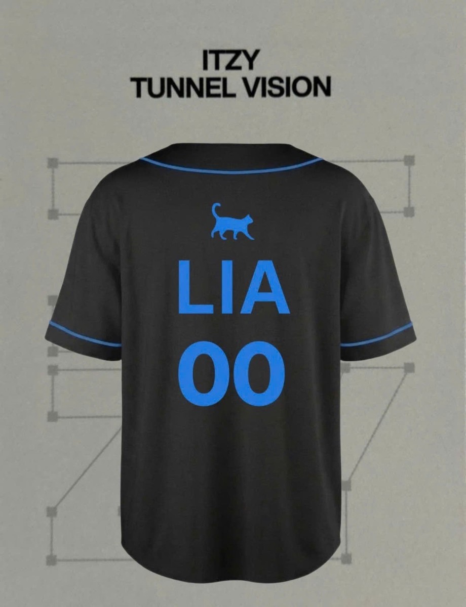 ITZY TUNNEL VISION Baseball Jersey Black Shirt Kpop Midzy Concert