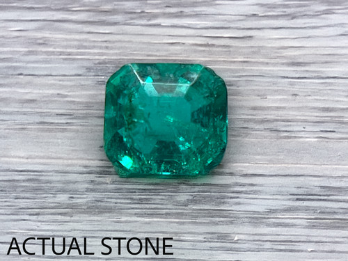 GIA Certified .38 Carat Natural Cushion Cut Green Emerald Loose Gem Stone