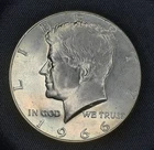 1966 Kennedy Half Dollar Circulated 40% Silver