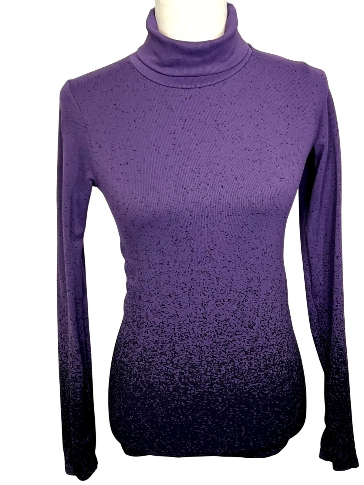 ATHLETA Flurry Base Layer Turtleneck Top Purple Ombre Sz XS #354424 NWOT