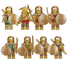 New 8pcs Golden Minifigure Ninjago Ninja Lloyd Sensei Building Blocks Toy Diy