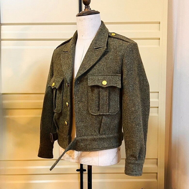 Mens Retro Short Army Military Ike Jacket American Casual