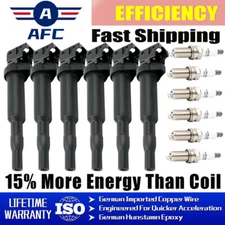 6X OEM Ignition Coils + Iridium Spark plug Fit BMW 328i 335i 535i 640i X3 UF592