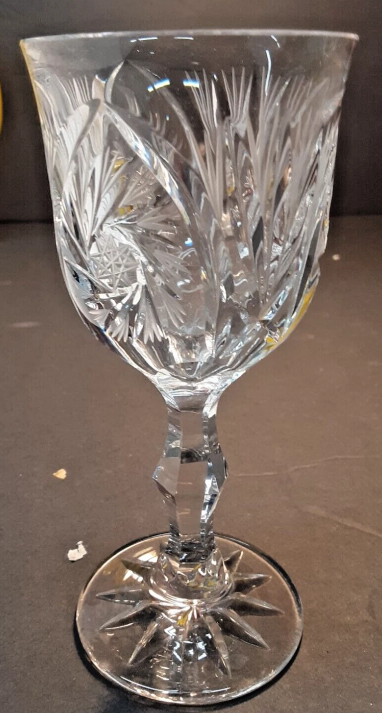 Vintage American Cut Eleanor Wine Glass 5 7 8 "