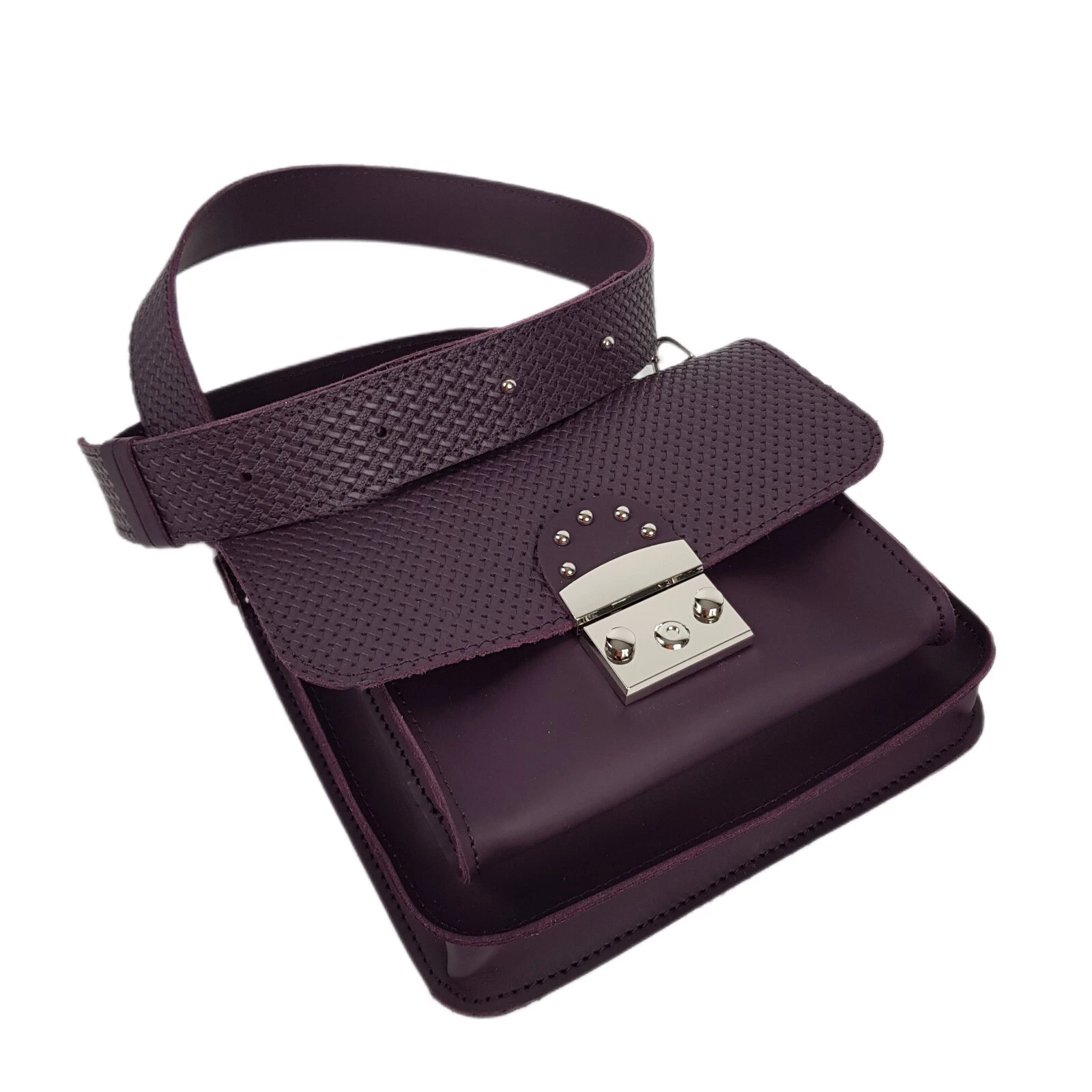 COACH Borsa donna viola melanzana tracolla pelle borsetta melanzana viola tracolla