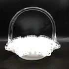 Fenton Silver Crest Opaque White Milk Glass Large Basket Ruffled Crimped Top 8"