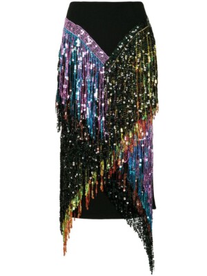 NWT Romance Was Born Multi- Colored Love Potion Fringe Skit Size 8