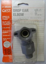 Drop Ear Elbow Inlet 1/2" CTS or 5/8" O.D., Outlet 1/2" FPT, Qest QCDE33F, #18