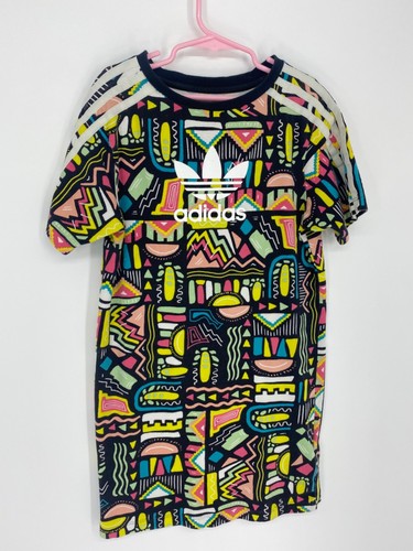 Adidas Girls XS, 7-8Y T-shirt Dress Athleisure Colorful Logo Short Sleeve, 2589 - Picture 2 of 10