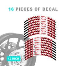 RED SS09B 12" Rim Wheel Stickers For Honda Monkey 125 18-23 21 20 19 18