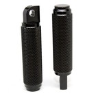 Harley Chopper Bobber CFL Knurled Rider Foot Pegs Black Anodized Aluminum