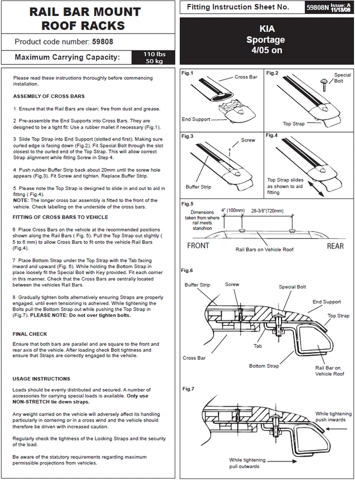 Barras transversales de techo de aluminio Rola Made Australia con llaves para 05-10 KIA Sportage Foto 3 de 3