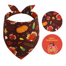 Thanksgiving Dog Bandana Small 1PCS Triangle Reversible Holiday Scarf for Boy...
