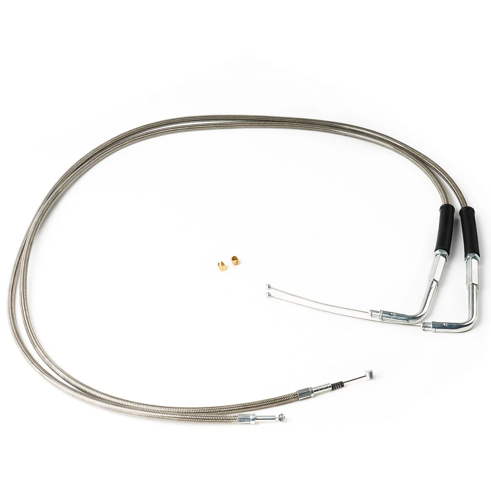 42-дюймовый трос дроссельной заслонки и холостого хода из нержавеющей стали подходит для комплекта Harley Davidson 56579-02A - Изображение 4 из 4