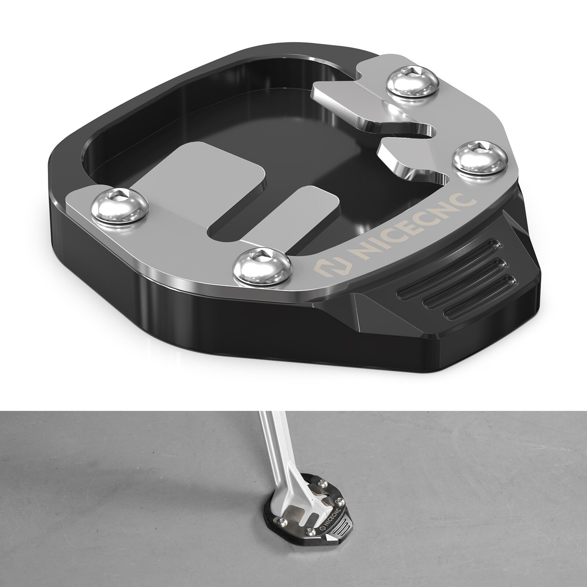Foot Side Stand Extension Kickstand Pad Enlarger Plate For Yamaha