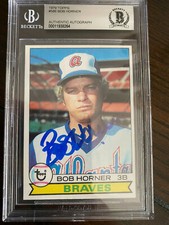 1979 Topps Bob Horner Signed Rookie Card Autograph RC BGS BAS Auto Braves. rookie card picture
