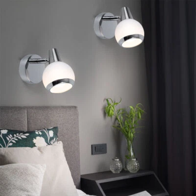 Wandleuchte Wandlampe Schlafzimmerleuchte 1 flammig Glas verstellbar LED 2er Set - Bild 1 von 4