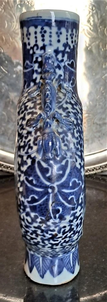 Impressive 19th C Chinese Blue & White Hand Painted Landscape Moon Flask C 1800+ - Image 4 of 4