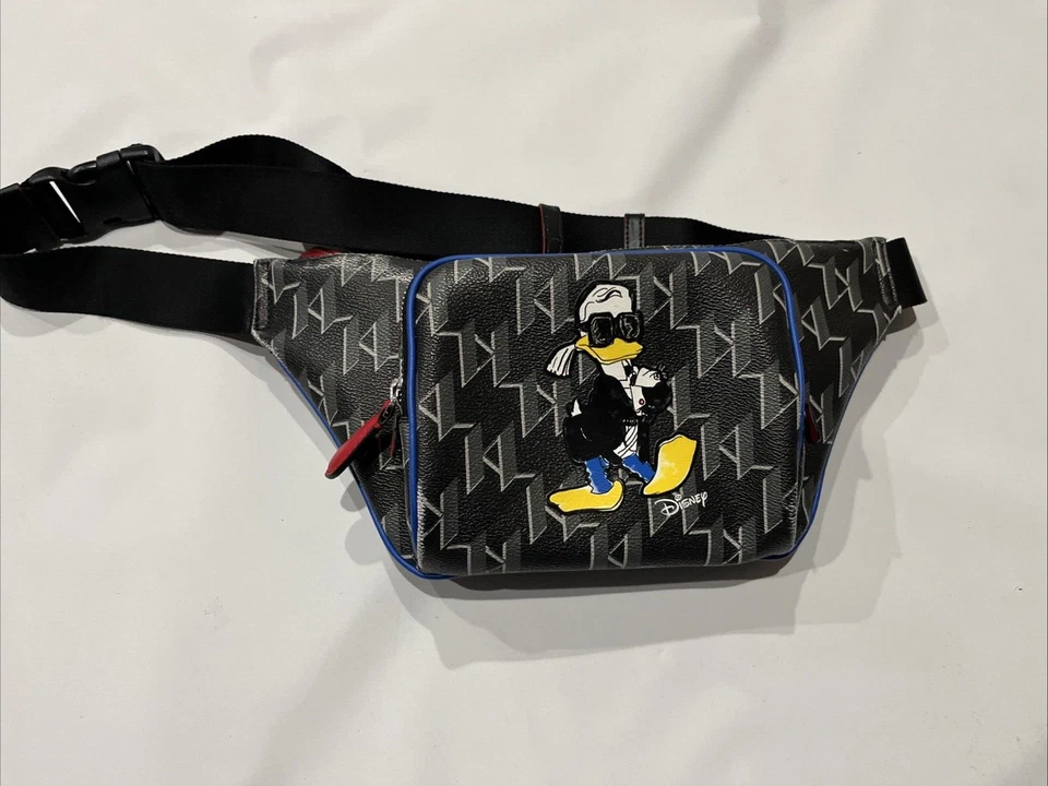 Karl Lagerfeld x Disney Pato Donald Bolso Cinturón Hombre - Negro - Raro Foto 4 de 4