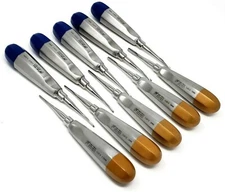 German 10 Pcs Straight & Curved Dental Surgery Extraction Luxating Elevators