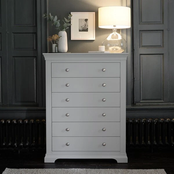 Cotswold Company Chantilly Pebble Grey Tall 6 Drawer Chest RRP 600