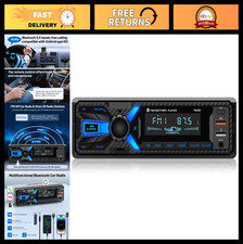 Bluetooth Car Stereo with USB/AUX/SD, Single Din FM/AM Radio, Hands-Free MP3 Pla