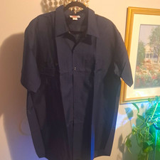 Dickies Men s 2XL Black Short Sleeve Button Front Twill Work Shirt