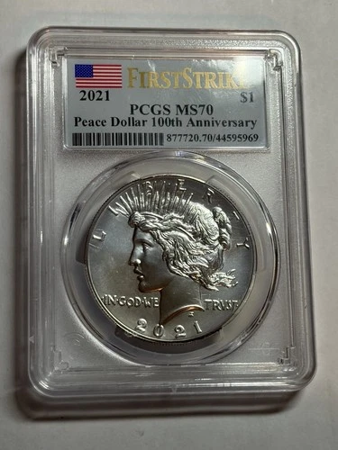 2021 Peace Silver Dollar PCGS MS70 Perfect Coin