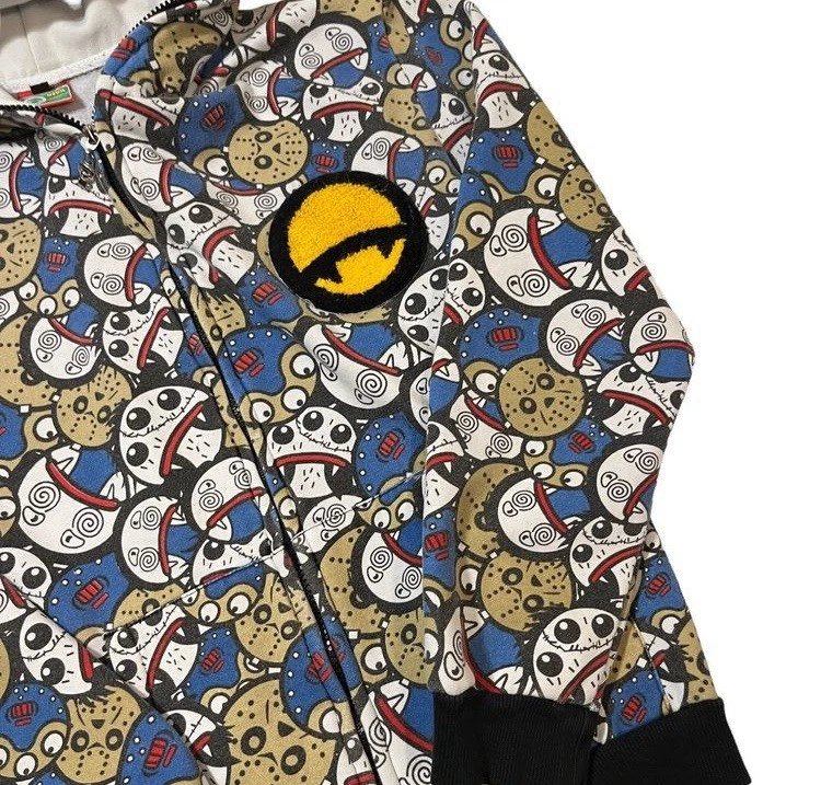 A BATHING APE (BAPE) Felpa con cappuccio zip intera Y2K Devil Nut Jason Mask streetwear giapponese