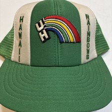 Rare VTG University of Hawaii Rainbows Trucker SnapBack Hat retro collectible